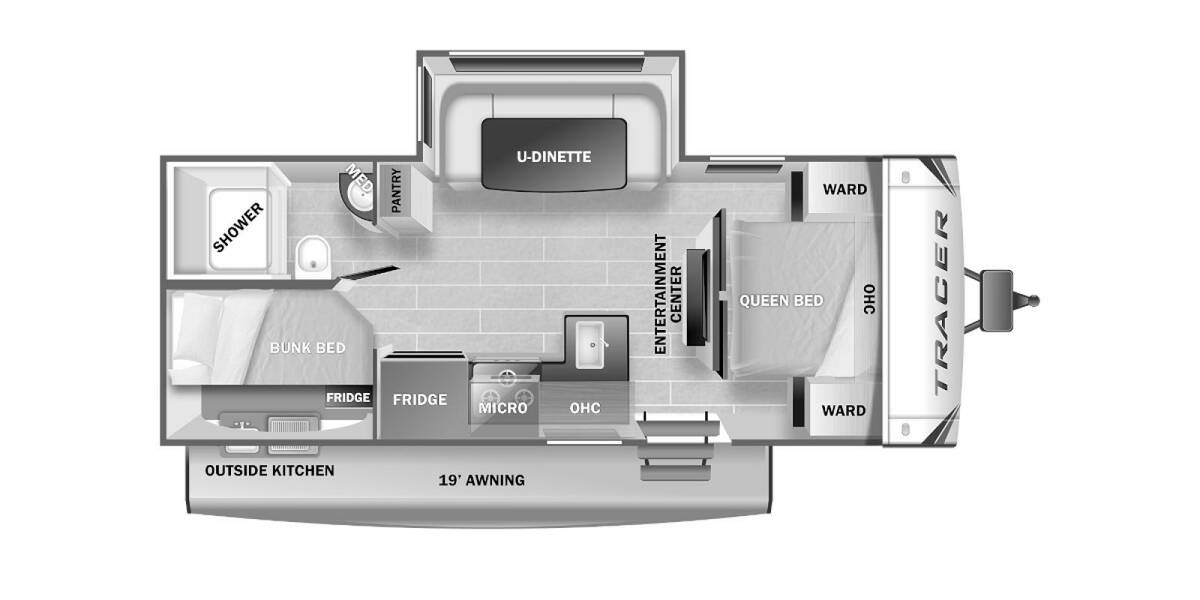 2021 Prime Time Tracer 24DBS Travel Trailer at Greeneway RV Sales & Service STOCK# 10828A Floor plan Layout Photo
