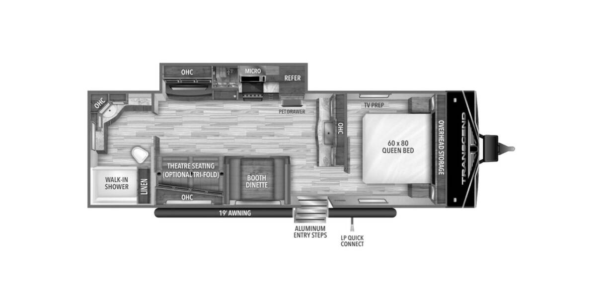 2021 Grand Design Transcend Xplor 260RB Travel Trailer at Greeneway RV Sales & Service STOCK# 9985 Floor plan Layout Photo