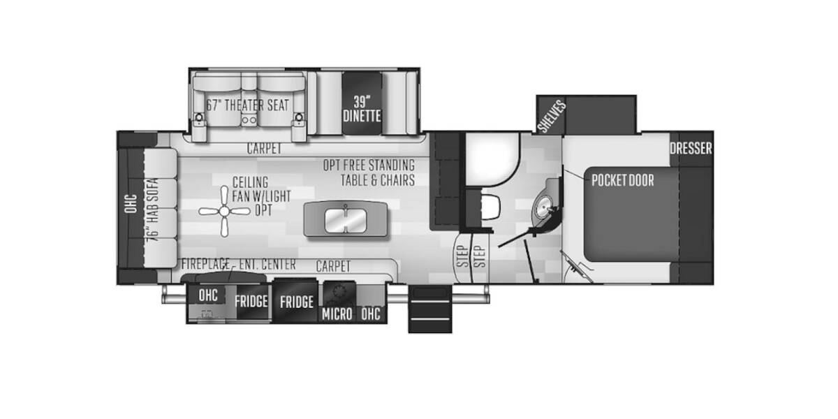 2021 Flagstaff Super Lite 528CKWS Fifth Wheel at Greeneway RV Sales & Service STOCK# 9863 Floor plan Layout Photo