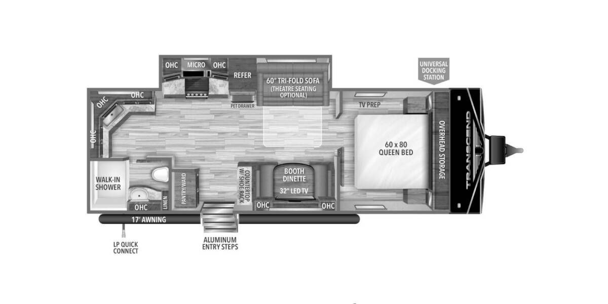 2022 Grand Design Transcend Xplor 240ML Travel Trailer at Greeneway RV Sales & Service STOCK# 10023 Floor plan Layout Photo