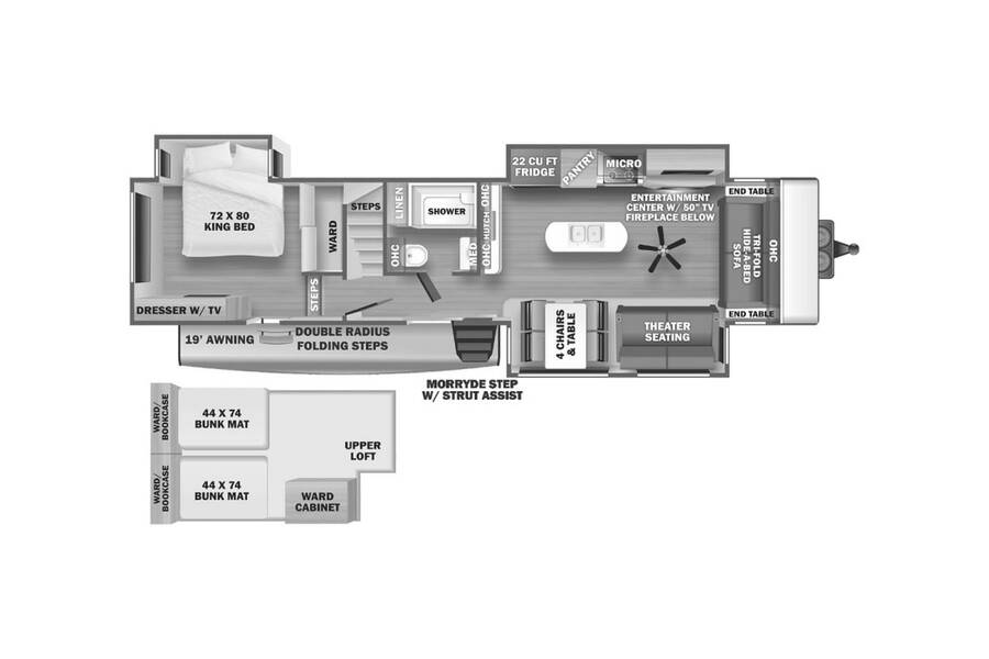 2022 Sierra Destination 399LOFT  at Greeneway RV Sales & Service STOCK# 10071 Floor plan Layout Photo