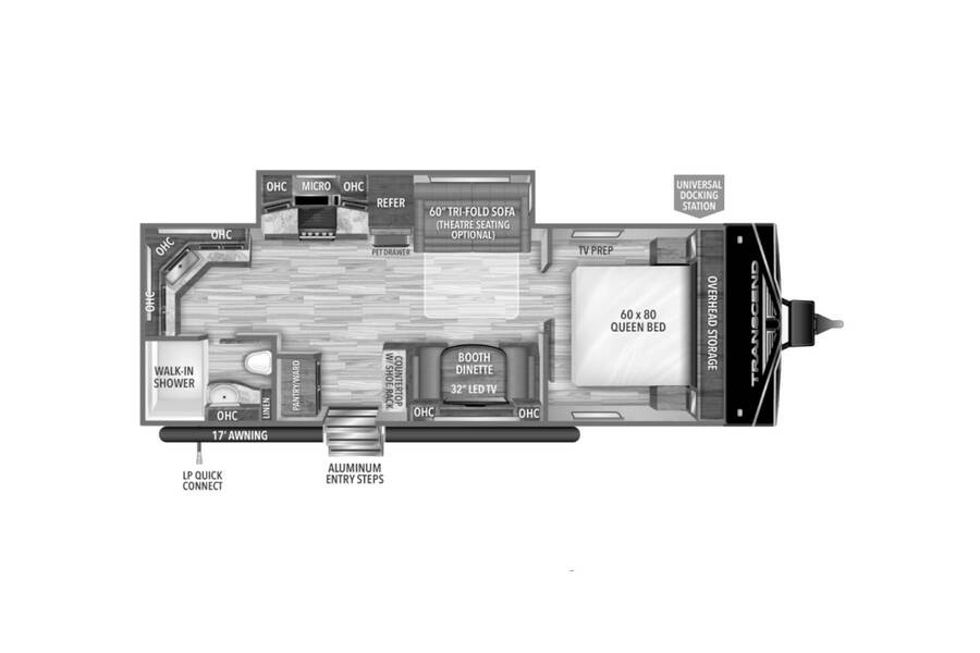 2022 Grand Design Transcend Xplor 240ML  at Greeneway RV Sales & Service STOCK# 10169 Floor plan Layout Photo