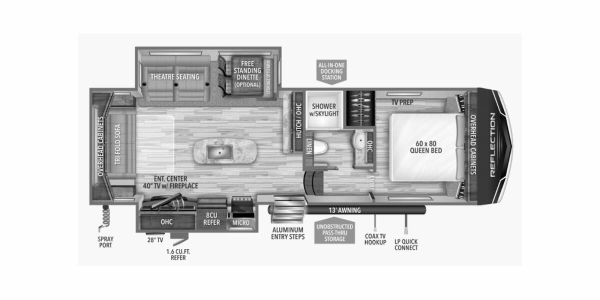 2021 Grand Design Reflection 150 280RS Fifth Wheel at Greeneway RV Sales & Service STOCK# 10156 Floor plan Layout Photo