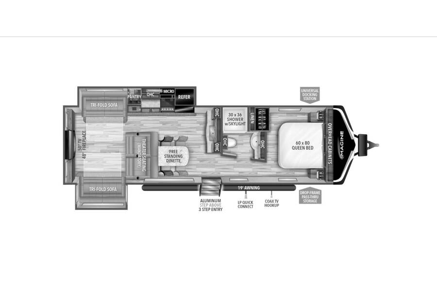 2022 Grand Design Imagine 3100RD Travel Trailer at Greeneway RV Sales & Service STOCK# 10177 Floor plan Layout Photo