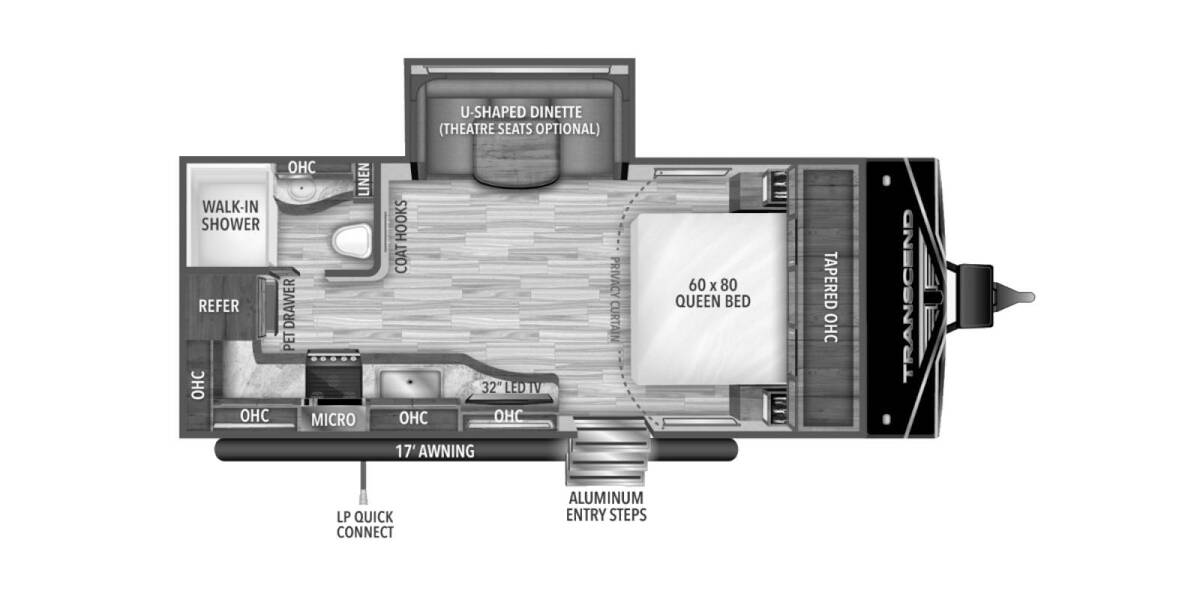 2021 Grand Design Transcend Xplor 200MK Travel Trailer at Greeneway RV Sales & Service STOCK# 10235 Floor plan Layout Photo