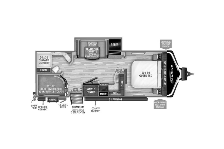 2022 Grand Design Imagine 2400BH  at Greeneway RV Sales & Service STOCK# 10307 Floor plan Layout Photo