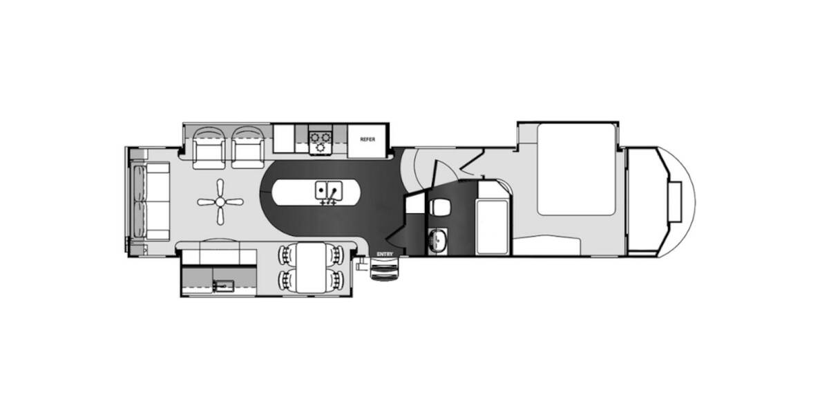 2014 Sandpiper 35ROK Fifth Wheel at Greeneway RV Sales & Service STOCK# 10140A Floor plan Layout Photo