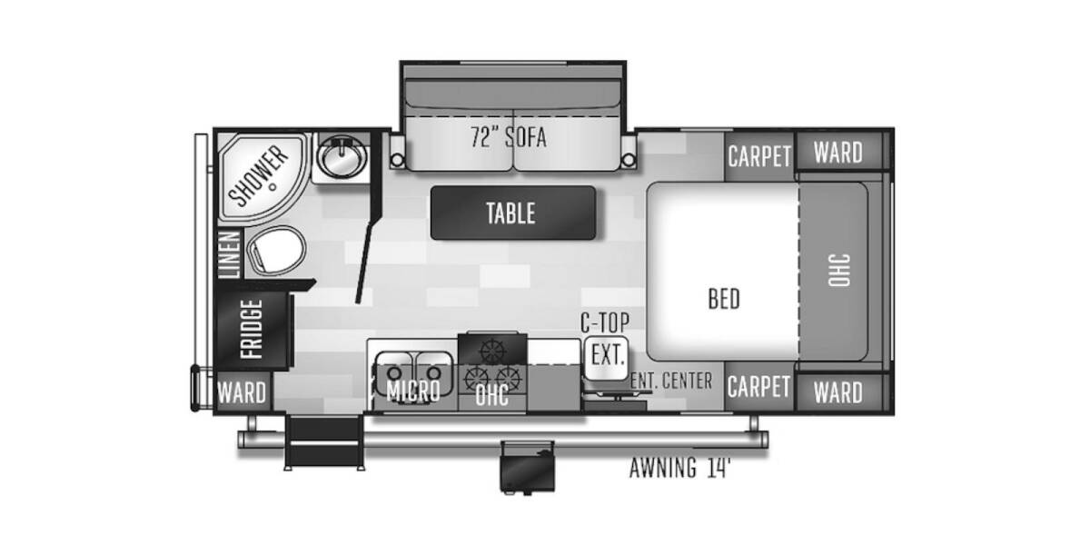 2020 Rockwood Mini Lite 2109S Travel Trailer at Greeneway RV Sales & Service STOCK# 10296A Floor plan Layout Photo