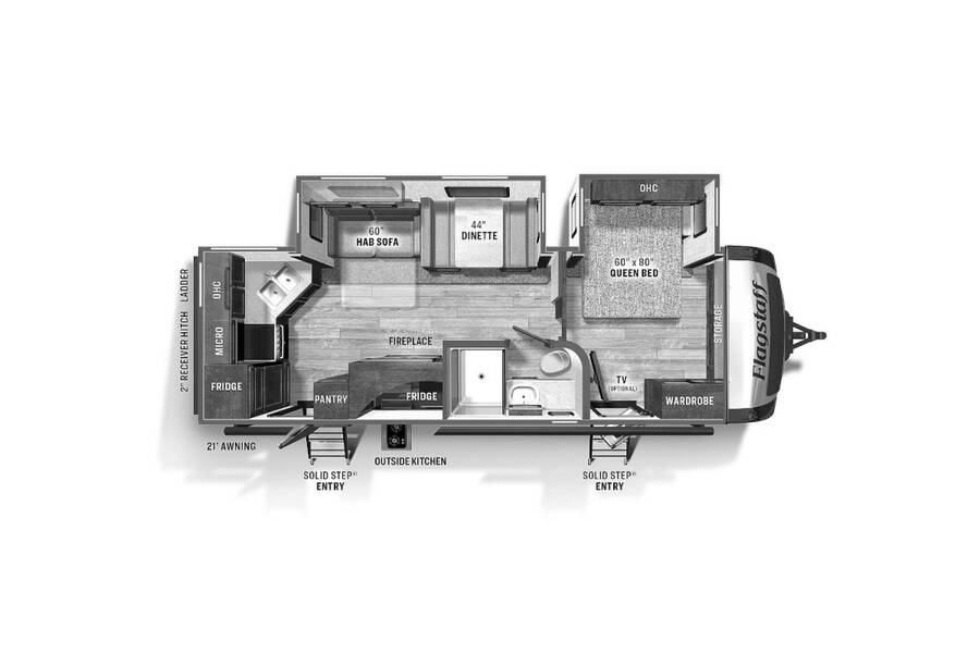 2022 Flagstaff Super Lite 26RKBS Travel Trailer at Greeneway RV Sales & Service STOCK# 10469 Floor plan Layout Photo