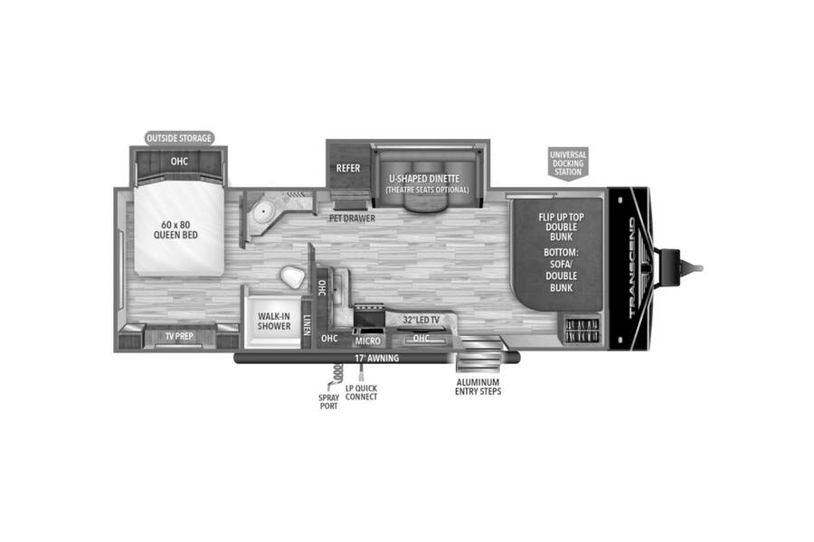 2022 Grand Design Transcend Xplor 251BH Travel Trailer at Greeneway RV Sales & Service STOCK# 10486 Floor plan Layout Photo