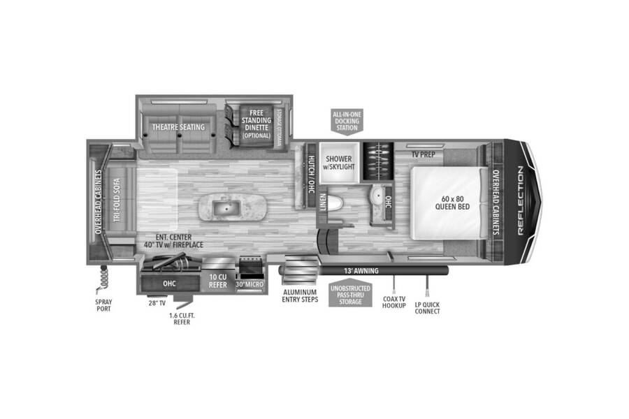 2022 Grand Design Reflection 150 280RS  at Greeneway RV Sales & Service STOCK# 10493 Floor plan Layout Photo