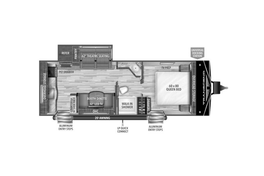 2022 Grand Design Transcend Xplor 231RK  at Greeneway RV Sales & Service STOCK# 10530 Floor plan Layout Photo