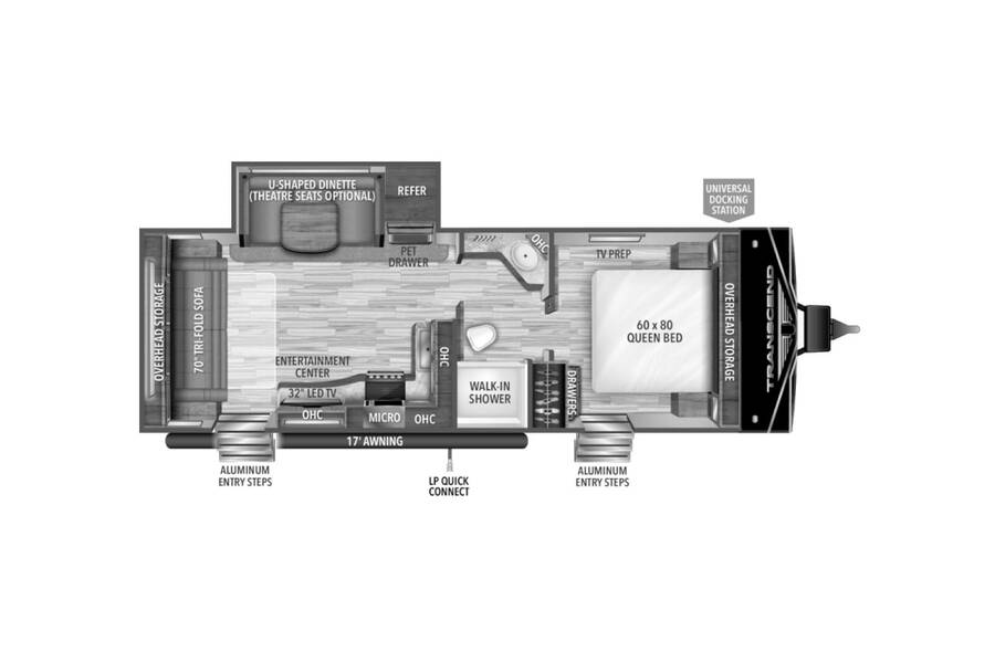 2022 Grand Design Transcend Xplor 245RL Travel Trailer at Greeneway RV Sales & Service STOCK# 10534 Floor plan Layout Photo