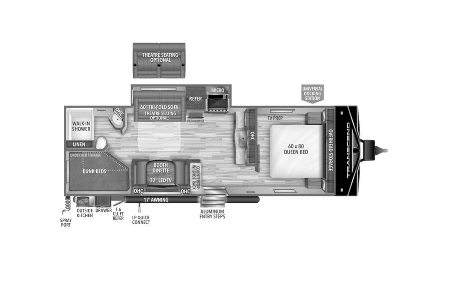 2022 Grand Design Transcend Xplor 261BH  at Greeneway RV Sales & Service STOCK# 10615 Floor plan Layout Photo