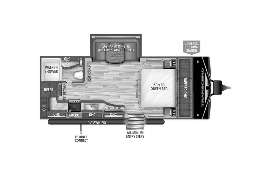 2022 Grand Design Transcend Xplor 200MK  at Greeneway RV Sales & Service STOCK# 10659 Floor plan Layout Photo