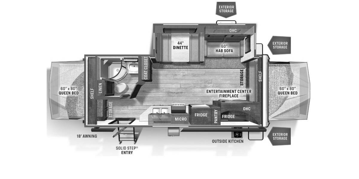 2022 Flagstaff Shamrock 235S Travel Trailer at Greeneway RV Sales & Service STOCK# 10676 Floor plan Layout Photo