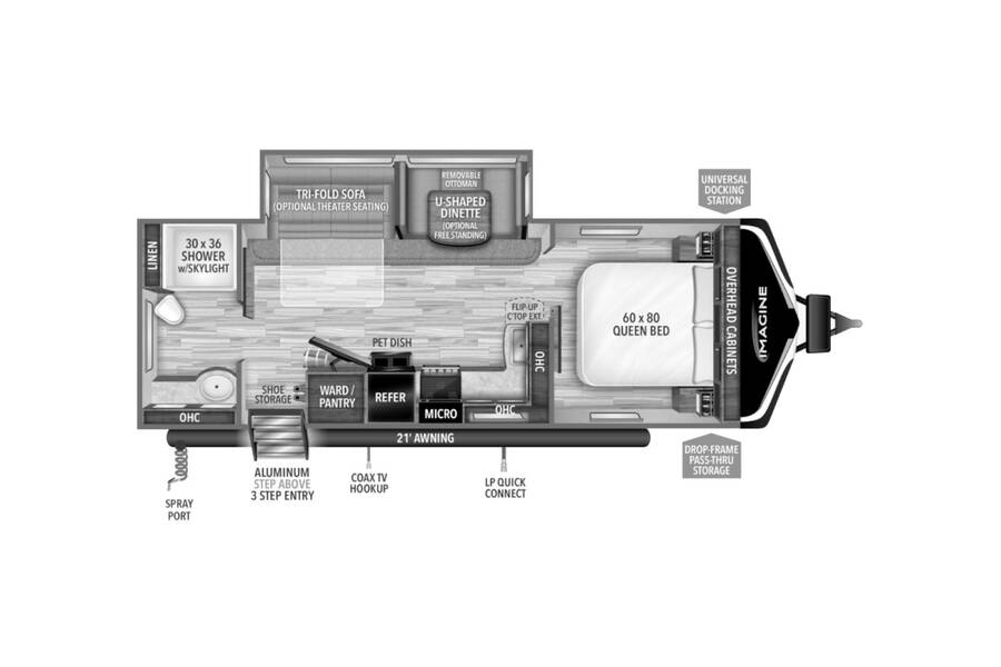 2022 Grand Design Imagine 2600RB  at Greeneway RV Sales & Service STOCK# 10507A Floor plan Layout Photo