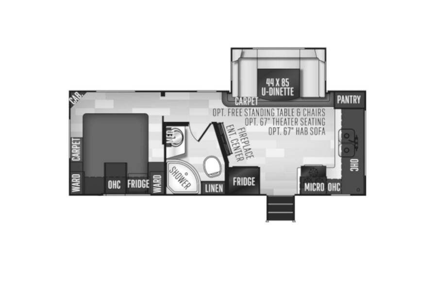2020 Flagstaff Micro Lite 25FKS Travel Trailer at Greeneway RV Sales & Service STOCK# 10087A Floor plan Layout Photo