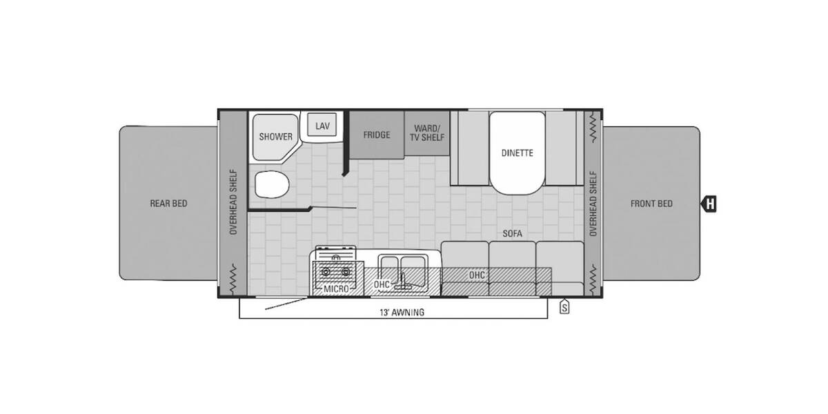 2015 Jayco Jay Feather Ultra Lite X19H Travel Trailer at Greeneway RV Sales & Service STOCK# 10675A Floor plan Layout Photo