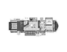 2023 Grand Design Momentum M-Class Toy Hauler 351MS Fifth Wheel at Greeneway RV Sales & Service STOCK# 10805 Floor plan Image