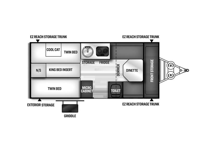 2022 Flagstaff Hard Side 21TBHW Folding at Greeneway RV Sales & Service STOCK# 10523A Floor plan Layout Photo