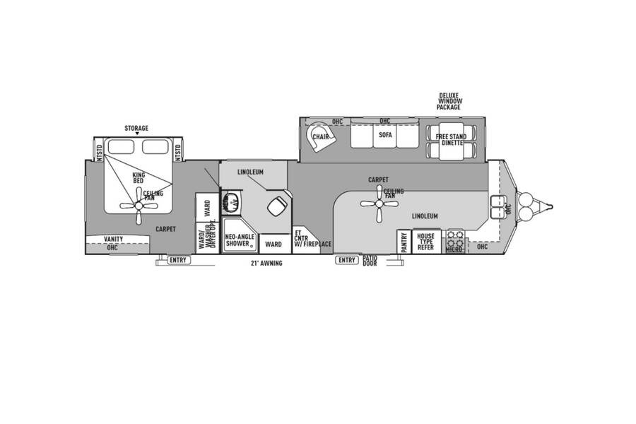 2014 Wildwood Lodge 394FKDS Travel Trailer at Greeneway RV Sales & Service STOCK# 10644A Floor plan Layout Photo