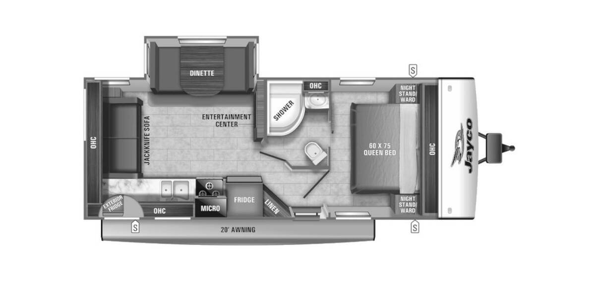 2021 Jayco Jay Feather 24RL Travel Trailer at Greeneway RV Sales & Service STOCK# 10815A Floor plan Layout Photo