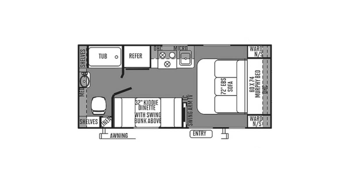 2014 Flagstaff Micro Lite 19FD Travel Trailer at Greeneway RV Sales & Service STOCK# 10972U Floor plan Layout Photo