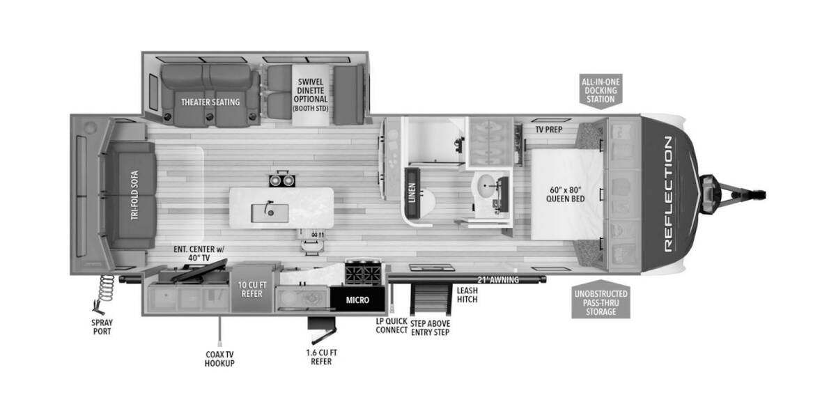 2024 Grand Design Reflection 297RSTS Travel Trailer at Greeneway RV Sales & Service STOCK# 10999 Floor plan Layout Photo