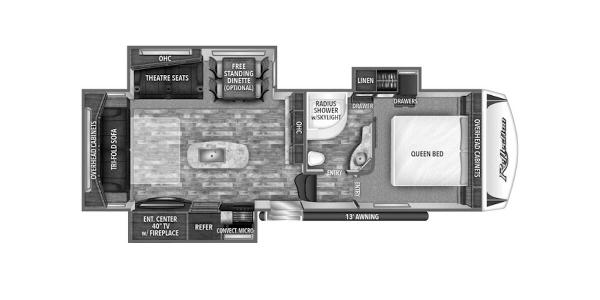 2018 Grand Design Reflection 29RS Fifth Wheel at Greeneway RV Sales & Service STOCK# 11016A Floor plan Layout Photo