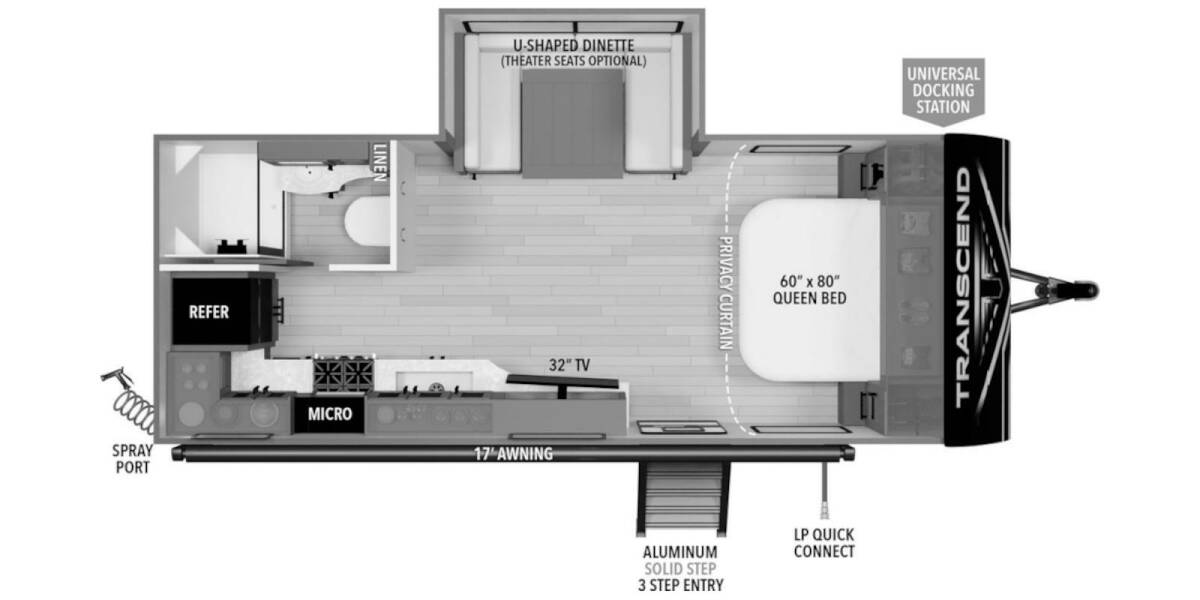 2024 Grand Design Transcend Xplor 200MK Travel Trailer at Greeneway RV Sales & Service STOCK# 11126 Floor plan Layout Photo