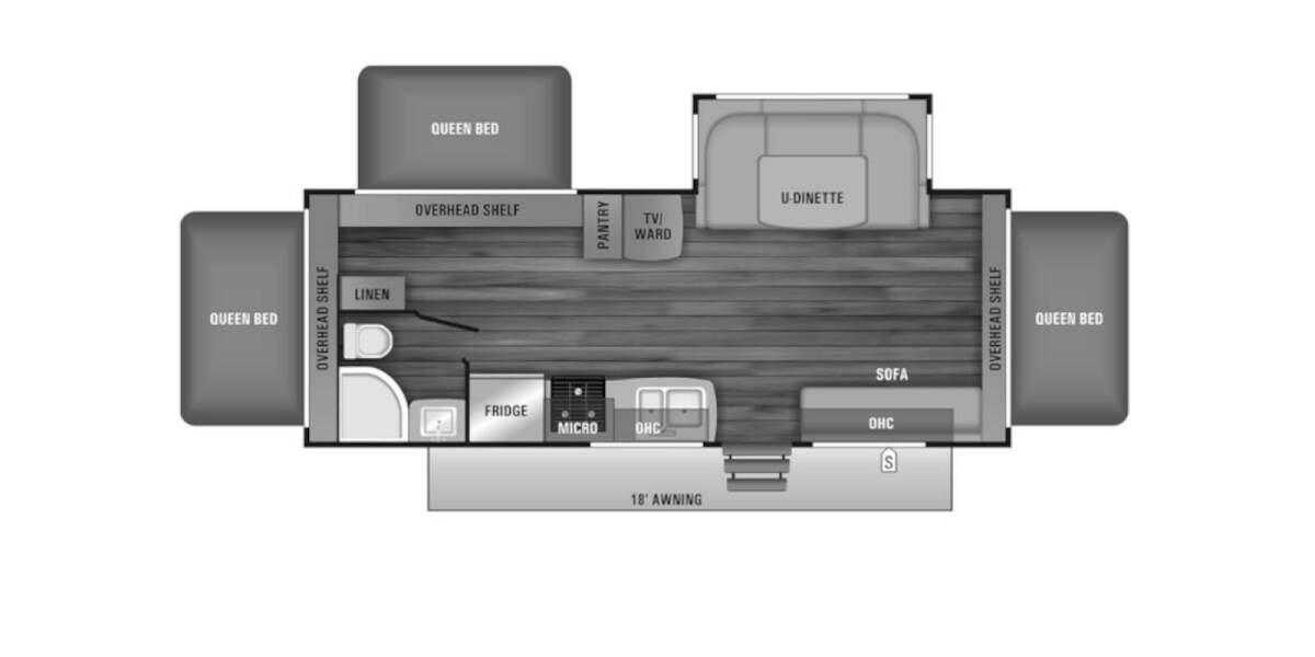 2018 Starcraft Launch Outfitter 239TBS Travel Trailer at Greeneway RV Sales & Service STOCK# 10890A Floor plan Layout Photo