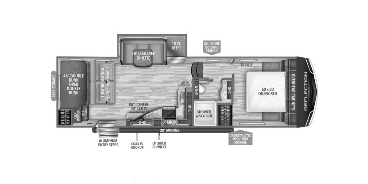 2022 Grand Design Reflection 150 268BH Fifth Wheel at Greeneway RV Sales & Service STOCK# 11032A Floor plan Layout Photo